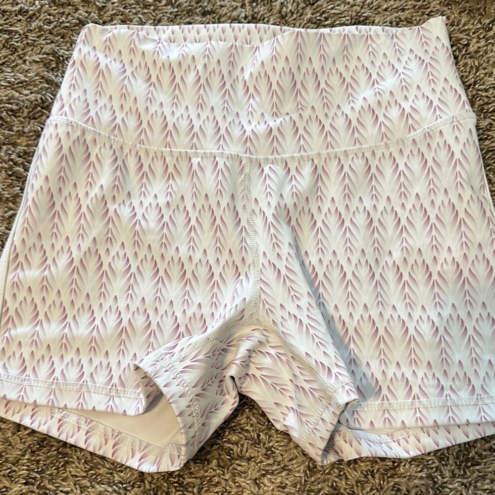 BuffBunny White and Purple Patterned Bike Shorts